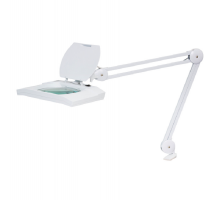 LED stolní lupa s osvětlením, 3D, 1,75X se svorkou, bílá